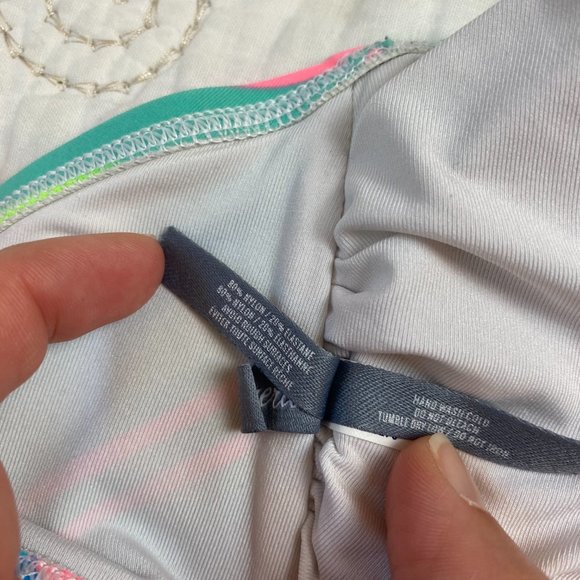 Aerie (sz L) bright stripe bandeau/halter bikini top - Picture 5 of 9